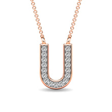 Diamond 1/20 Ct.Tw. Letter U Pendant in 10K Rose Gold