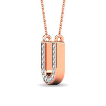 Diamond 1/20 Ct.Tw. Letter U Pendant in 10K Rose Gold