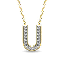 Diamond 1/20 Ct.Tw. Letter U Pendant in 10K Yellow Gold