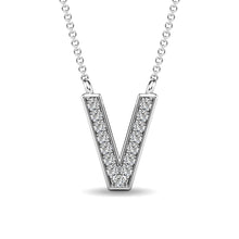 Diamond 1/20 Ct.Tw. Letter V Pendant in 10K White Gold
