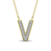 Diamond 1/20 Ct.Tw. Letter V Pendant in 10K Yellow Gold