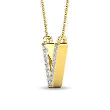 Diamond 1/20 Ct.Tw. Letter V Pendant in 10K Yellow Gold
