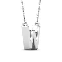 Diamond 1/20 Ct.Tw. Letter W Pendant in 10K White Gold