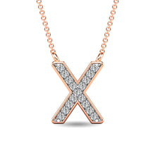 Diamond 1/20 Ct.Tw. Letter X Pendant in 10K Rose Gold