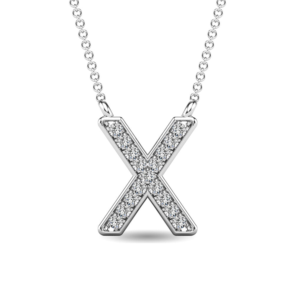 Diamond 1/20 Ct.Tw. Letter X Pendant in 10K White Gold