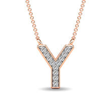 Diamond 1/20 Ct.Tw. Letter Y Pendant in 10K Rose Gold