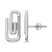 Diamond 1/10 Ct.Tw. Paper Clip Earrings in 925 Silver