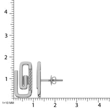 Diamond 1/10 Ct.Tw. Paper Clip Earrings in 925 Silver