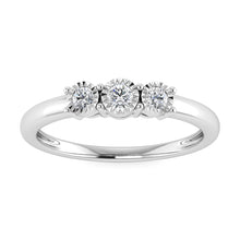 Diamond 1/20 Ct.Tw. Triology Ring in 925 Silver