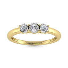 Diamond 1/20 Ct.Tw. Triology Ring in 10K Yellow Gold