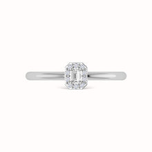 Diamond 1/3 Ct.Tw. Round and Emerald Cut Engagement Ring in 14K White Gold