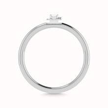 Diamond 1/3 Ct.Tw. Round and Emerald Cut Engagement Ring in 14K White Gold