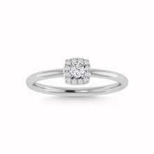 Diamond 1/3 Ct.Tw. Round and Cushion Cut Engagement Ring in 14K White Gold