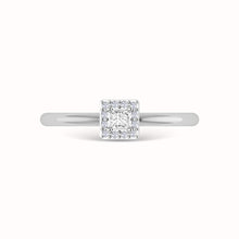 Diamond 1/3 Ct.Tw. Round and Princess Cut Engagement Ring in 14K White Gold