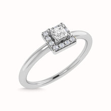 Diamond 1/3 Ct.Tw. Round and Princess Cut Engagement Ring in 14K White Gold