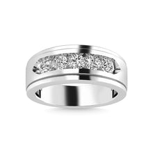 Diamond 1 Ct.Tw. Mens Wedding Band in 14K White Gold