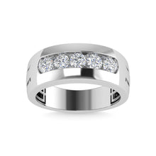 Diamond 1 Ct.Tw.Mens Wedding Band in 10K White Gold