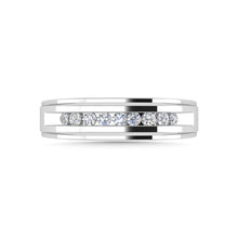 Diamond 1/4 Ct.Tw.Mens Wedding Band in 10K White Gold