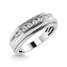 Diamond 1/4 Ct.Tw.Mens Wedding Band in 10K White Gold