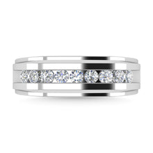 Diamond 1/2 Ct.Tw.Mens Wedding Band in 10K White Gold