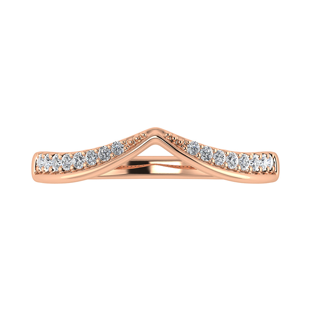 14K Rose Gold 1/5 Ct.Tw. Diamond Chevron Band