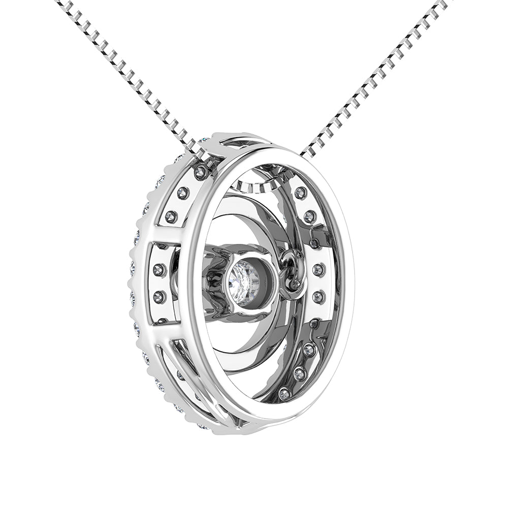 10K White Gold 1/5 Ct Ct.Tw. Diamond Oval Shape Shimmering Pendant