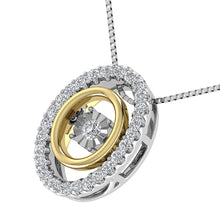 10K Two Tone 1/5 Ct Ct.Tw. Diamond Oval Shape Shimmering Pendant