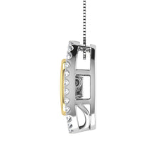 10K Two Tone 1/5 Ct Ct.Tw. Diamond Oval Shape Shimmering Pendant