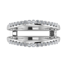 14K White Gold 1/2 Ct.Tw. Diamond Chevron Guard Ring