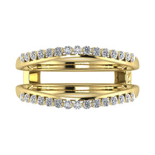10K Yellow Gold 1/4 Ct.Tw. Diamond Chevron Guard Ring