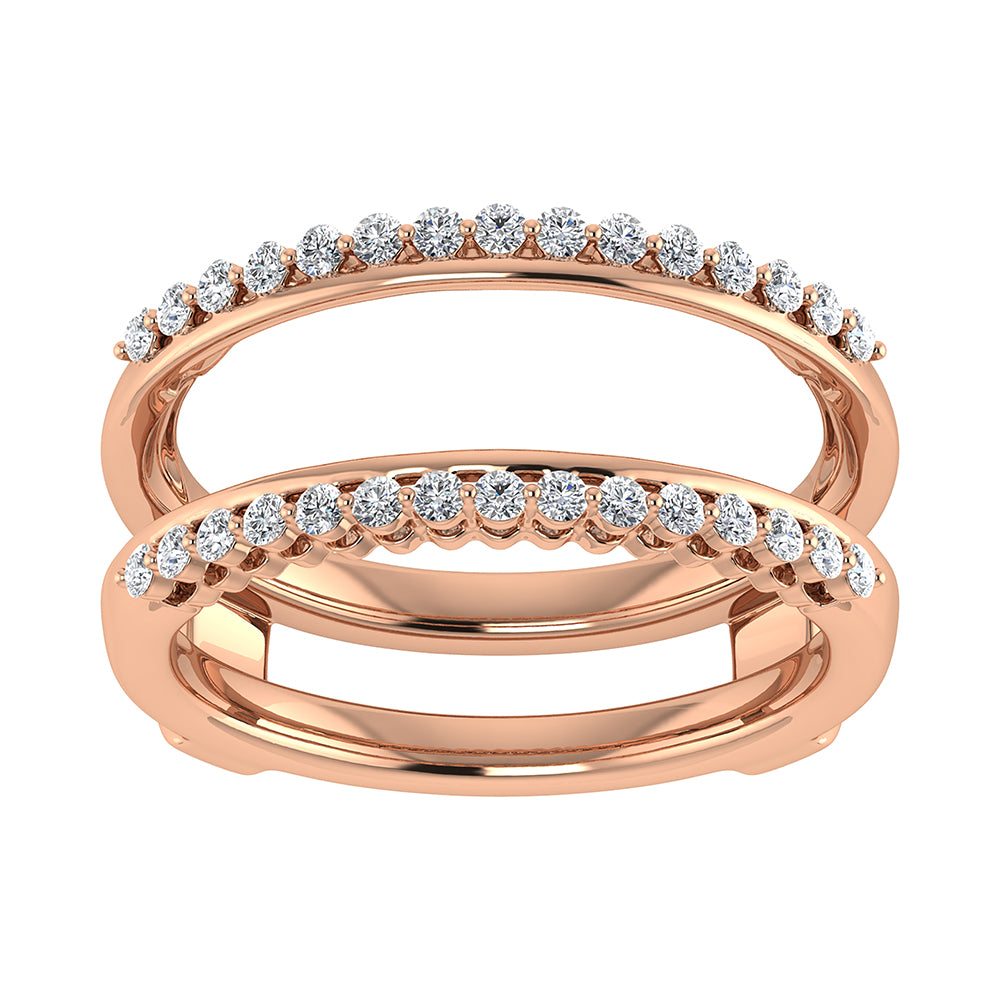 10K Pink Gold 1/4 Ct.Tw. Diamond Guard Ring