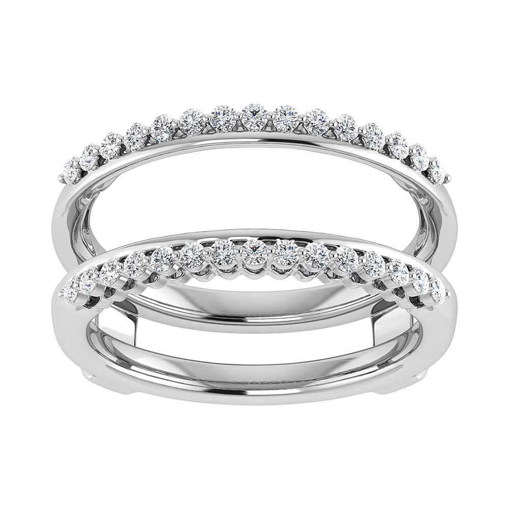10K White Gold 1/4 Ct.Tw. Diamond Guard Ring