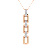 10K Pink Gold 1/8 Ct.Tw. Diamond Cuban Link Pendant