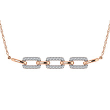10K Pink Gold 1/5 Ct.Tw. Round Diamond Cuban Link Necklace