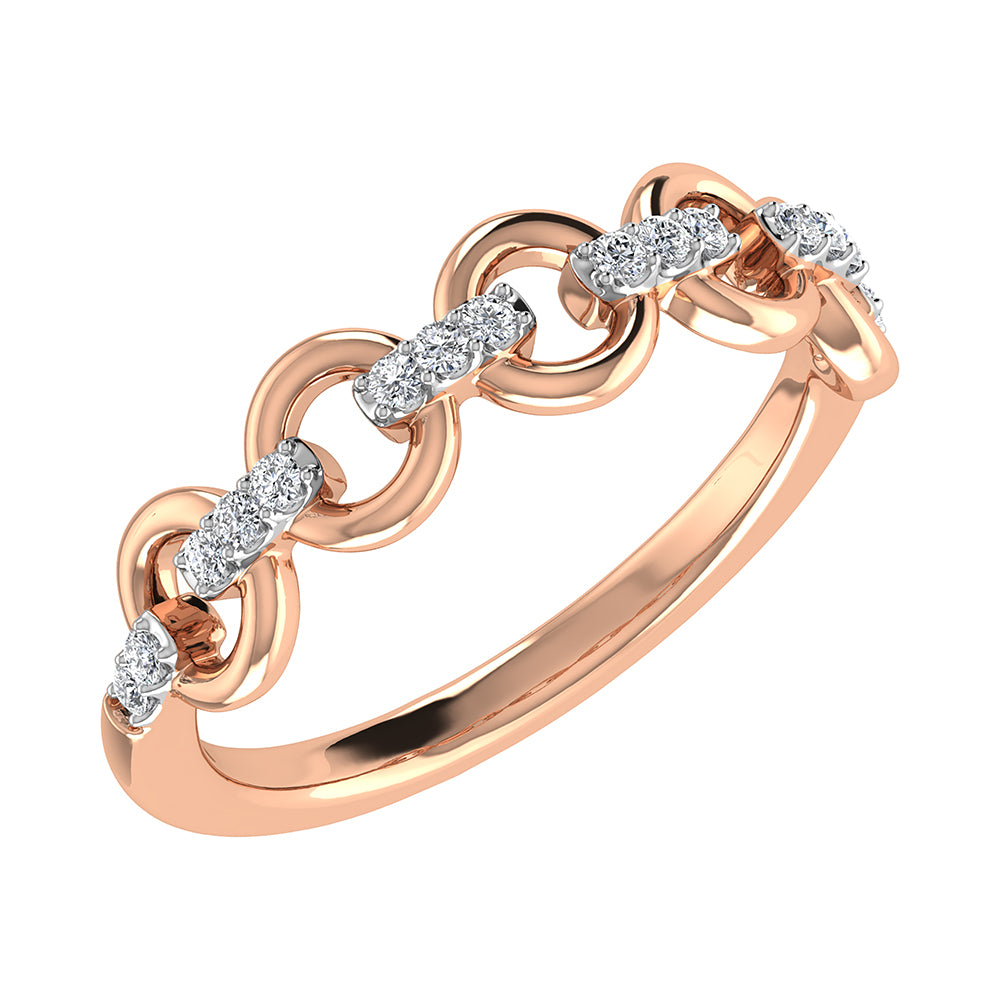 10K Rose Gold 1/10 Ct.Tw. Diamond Fashion Ring