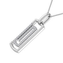 10K White Gold 1/6 Ct.Tw. Round Diamond Paper Clip Pendant