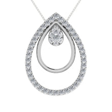10K White Gold 1/2 Ct.Tw. Diamond Double Slide Pendant
