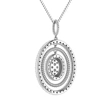 14K White Gold 1 Ct.Tw. Round Diamond Oval Shape Pendant