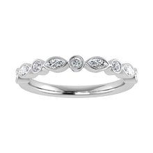 14K White Gold 1/3.Tw. Diamond Stack Band