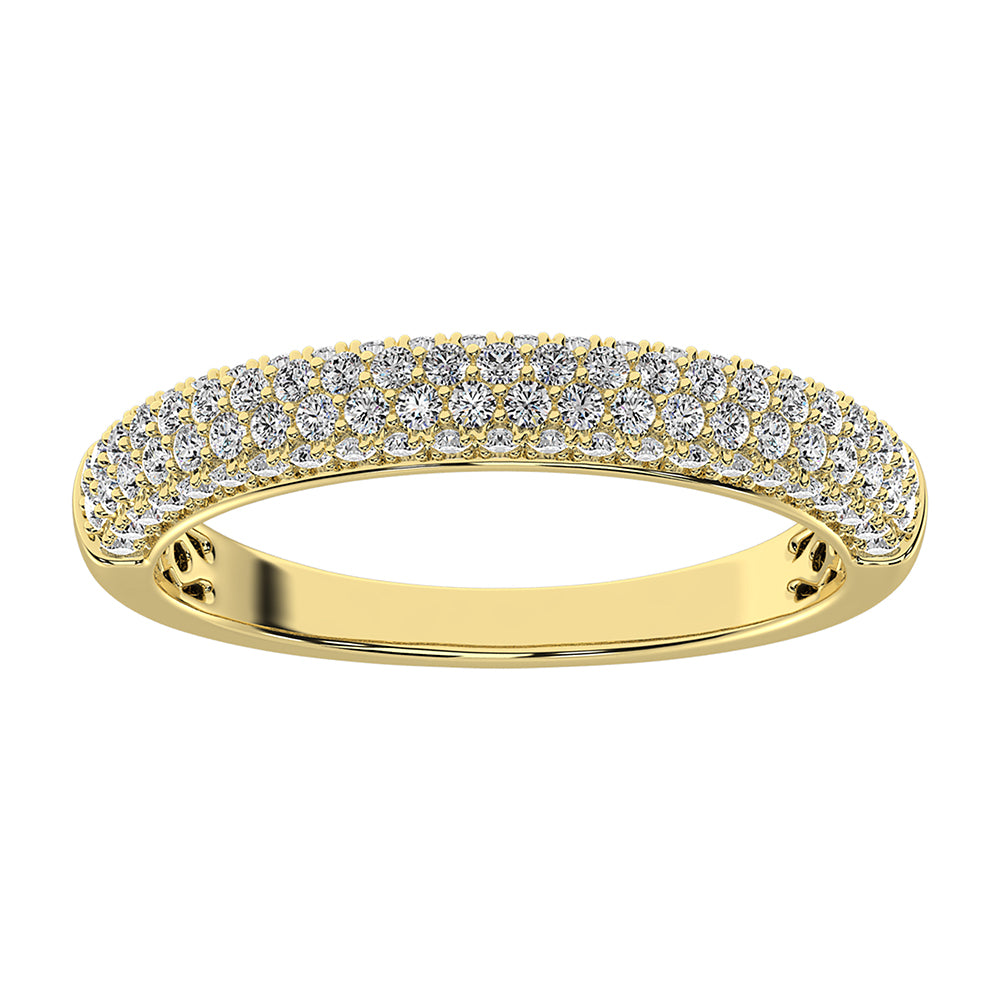 14K Yellow Gold 1/2 Ct.Tw. Diamond Pave Set Fashion Band