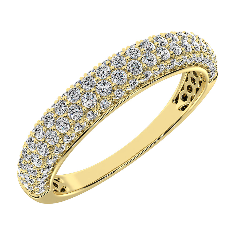 14K Yellow Gold 1/2 Ct.Tw. Diamond Pave Set Fashion Band