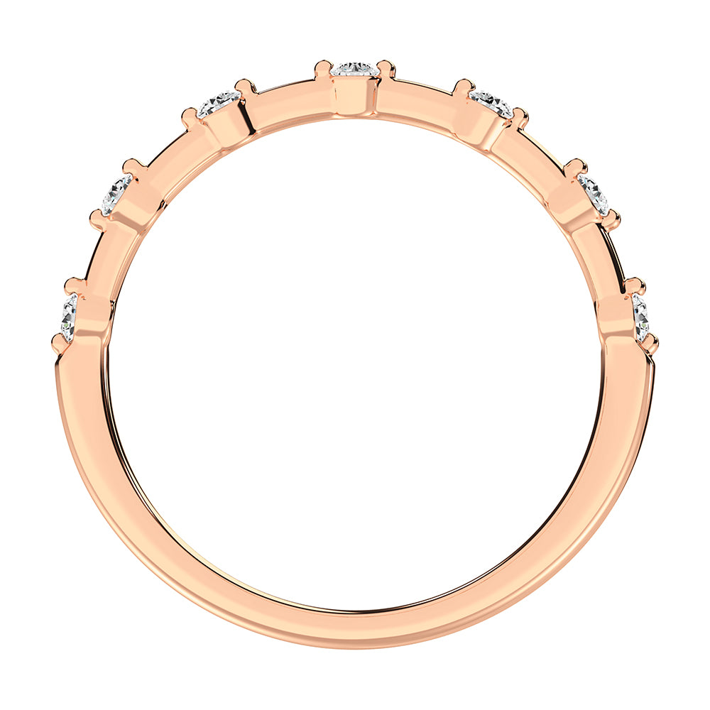 14K Rose Gold 1/10 Ct.Tw. Diamond Stack Bands
