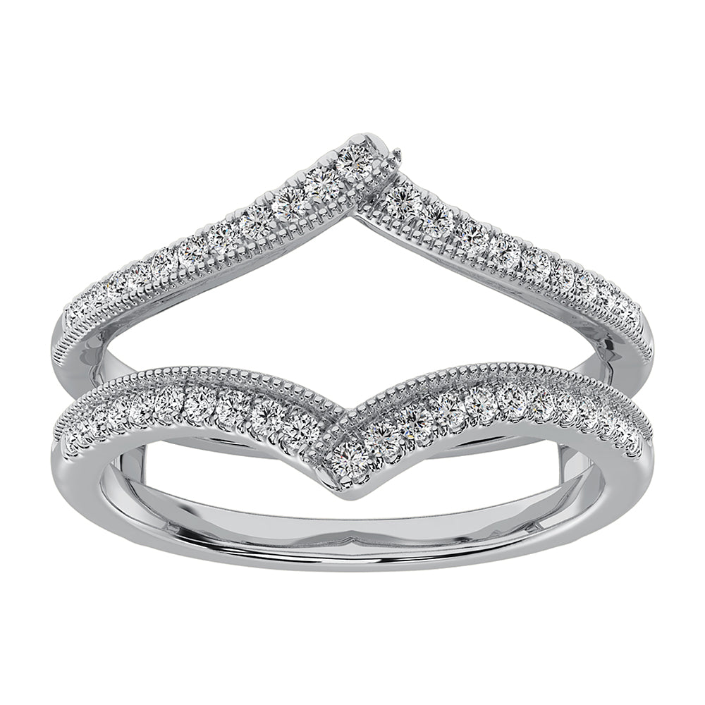 10K White Gold 1/4 Ct.Tw. Diamond Guard Ring
