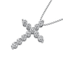 10K White Gold 1/4 Ct.Tw. Diamond Cross Pendant