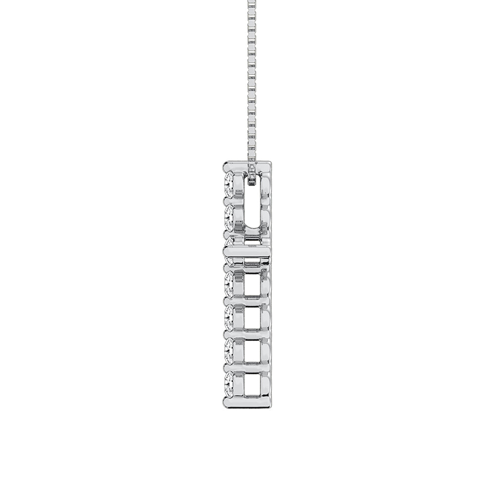 10K White Gold 1/4 Ct.Tw. Diamond Cross Pendant