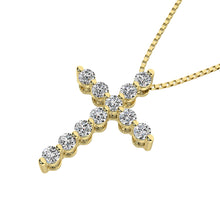 10K Yellow Gold 1/4 Ct.Tw. Diamond Cross Pendant