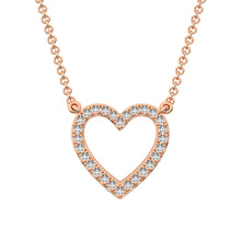 10K Rose Gold 1/4 Ct.Tw. Diamond Heart Necklace