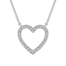 10K White Gold 1/2 Ct.Tw. Diamond Heart Necklace