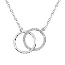 10K White Gold 1/10 Ct.Tw. Diamond Interlinked Circle Necklace