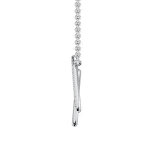 10K White Gold 1/10 Ct.Tw. Diamond Duel Oval Pendant